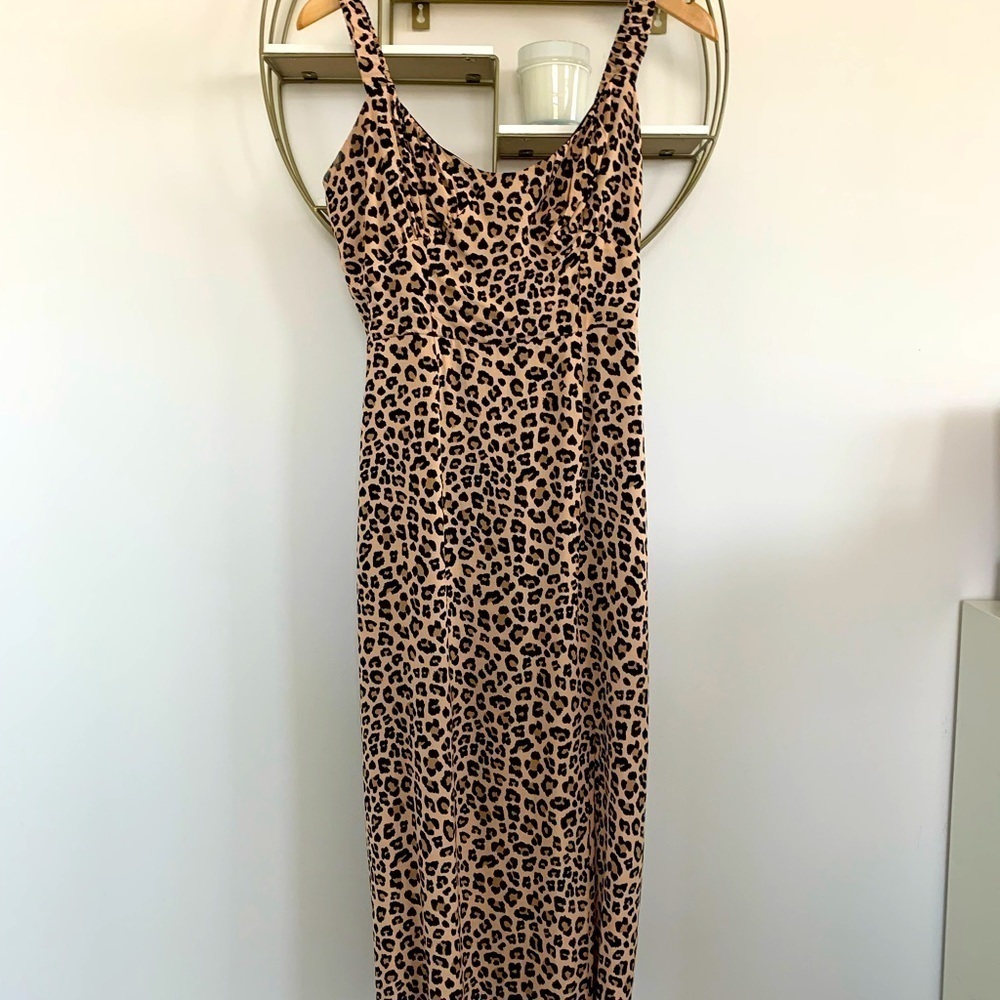 Code X Mode Leopard Print Bustier Midi Dress - image 5